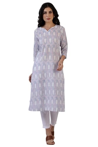 Image of W for Woman Schiffli Embroidered Straight Rayon Kurta