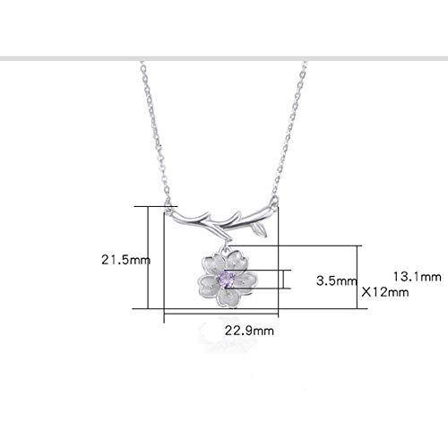 Bijoux en argent 925 véritable collier cerisier finement ciselé - 3
