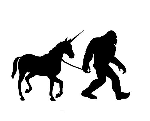 Legacy Innovations Bigfoot Leading Unicorn LLI | Decal Vinyl Sticker | Cars Trucks Vans Walls Laptop | Black | 5.5 x 3.3 in | LLI1782