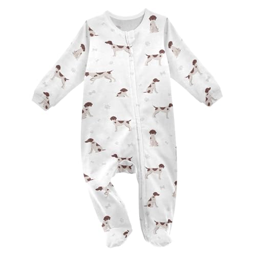 Image of vvfelixl Exercises Doberman Dog Baby Sleepers For Girl Boys Newborn Baby Play One-Piece Footies For 0-24 Months White