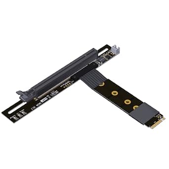 M.2 NVMe to PCI Express x16 Riser Cable PCIe x16 Graphics Cards to M.2Ultra SSD, M-Key NVMe Slot Extension Gen4 M41-M34, 25cm