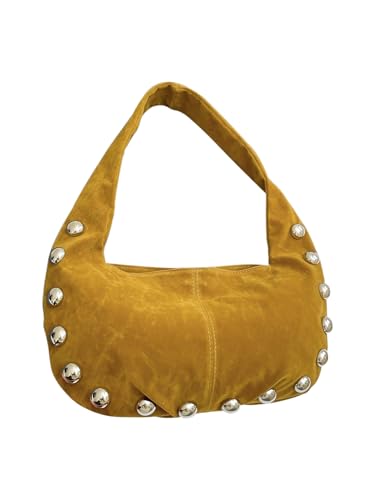 Verdusa Women's Retro Vintage Rivet Shoulder Bags Magnet Top Handle Underarm Purses