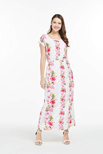 Image of Hawaii Hangover Women's Hawaiian Cap Sleeve Maxi Dress Signature Prints | Cap Sleeves; Maxi Length; Soft Rayon Fabric; Signature Tropical Prints; Resort Vacation Style