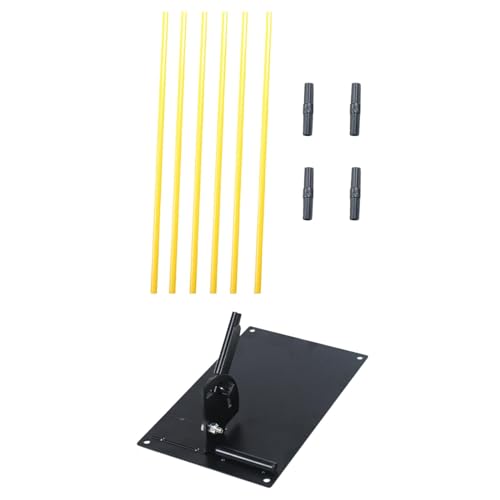 DYNWAVE Golf Alignment Stick Holder Set Golf Trainer Supplies Accessories Portable Practice Plate Golf Swing Aid for Swing Men Women, Black