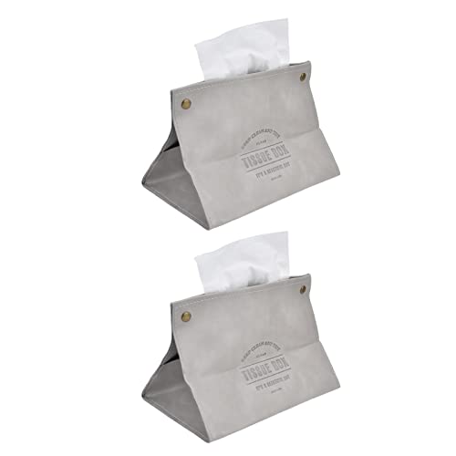 2 Pacotes de Capa de Caixa de Tecido, Suporte de Capa de Caixa de Tecido, Caixa de Tecido de Couro A