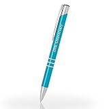 Imprints Online Custom Laser Engraved Classic Metal Ballpoint Pen. Topaz Color with Silver Accent. B