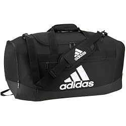 adidas Unisex Adult Defender 4 Medium Duffel Bag, Black/White, One Size
