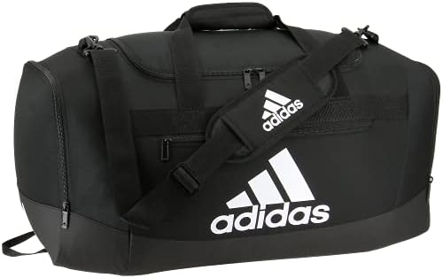 adidas Defender 4 Medium Duffel Bag, Black/White, One Size