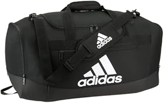 adidas Defender 4 Medium Duffel Bag, Black/White, One Size