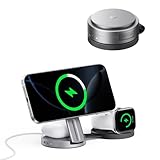 [35W 3-in-1 Portable Charger] – Enjoy a total output of 35W—25W fast wireless charging for your iPhone, 5W for your AirPods, and 5W for your Apple Watch simultaneously. This sleek, wireless charging station eliminates cable clutter and keeps your dev...