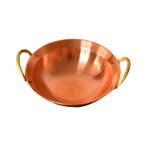 Ioensy Olla de Cobre para Cocinar, Ideal para Acampar, Reuniones Familiares Y El Hogar, 26cm
