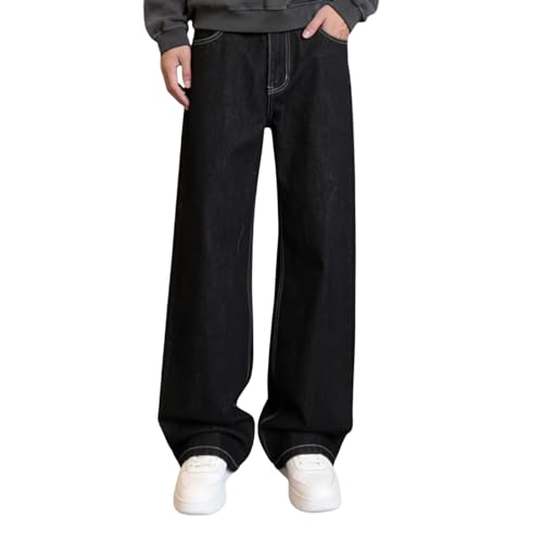 Pantalones vaqueros holgados hombre Y2K vaqueros pierna ancha rectos