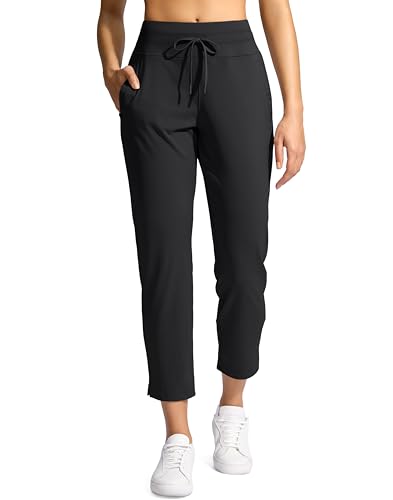 YYV Women's Pants with 3 Pockets High Waisted Golf Athletic Pants 7/8 Stretch Ankle Pants for Women Workout Travel Casual3