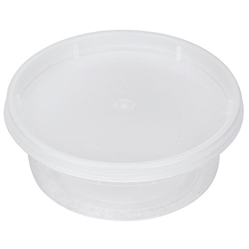 A World Of Deals Plastic Soup/Deli Food Containers with Lids, 8 oz, Set of 48