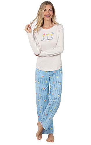 Margaritaville Pajamas for Women Cotton - Cute Pajamas, Blue Stripe, XS 2-4