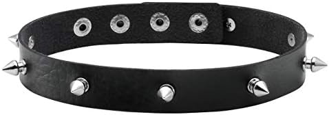 Manfnee Punk Gothic Bracelet Spike Rivet Cuff Bangle Metal Studded Wristband Choker Adjustable