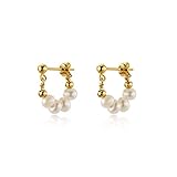 Pendientes de mujer de plata de ley 925 con perlas naturales, elegantes joyas para fiesta y boda