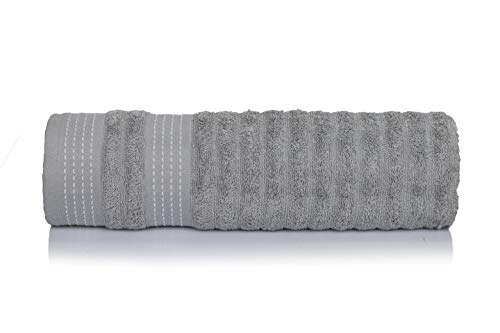 CASA COPENHAGEN Elegance Collection Towel 550gsm Egyptian Cotton Towel for Hotel, Spa, Kitchen and Bathroom 6 Piece Set of 2 Bath, 2 Hands, 2 Washcloths - Grey + Black - Image 4