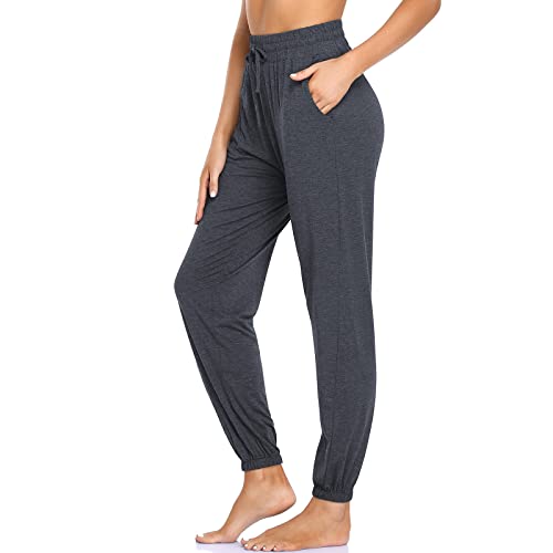 Womens Sweatpants With Pockets Drawstring Joggers Casual Elastic Waist Lounge Pants For Yoga Workout Athletic Grey #TOP22