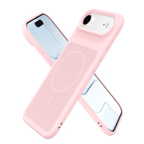 Coque iPhone 17 Air rose oakxco en silicone liquide mat et gel souple
