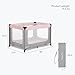 Dream On Me Zodiak Baby Playard, Breathable Mesh Sides, Soft Comfortable Mattress, Quick & Easy to Fold with Travel Carry Bag, Compact Space Saving Design - Grey & Pink