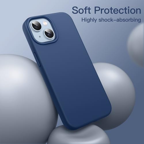 Image of JETech Silicone Cover Case for iPhone 14 Plus 6.7-Inch, Silky-Soft Touch Full-Body Protective Phone Case, Shockproof Cover with Microfiber Lining (Cobalt Blue)