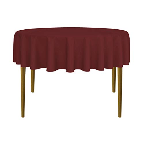 Lann's Linens - 70" Round Premium Tablecloth for Wedding/Banquet/Restaurant - Polyester Fabric Table Cloth - Burgundy