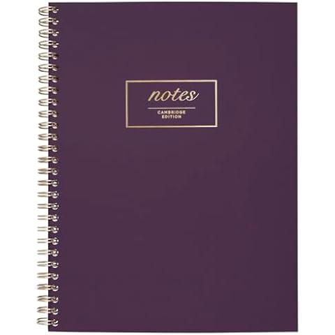Cambridge Notebook, WorkStyle Business Notebook, 9-1/2" x 7-1/4", 80 Sheets, Legal Ruled, 80 Sheets, SoftTouch Cover, Wirebound, Purple (49556) Cover