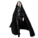 L'VOW Viking Hooded Cape Medieval Cloak with Brooch Chain Renaissance Black Cape with Hood for Halloween Assassin Costume