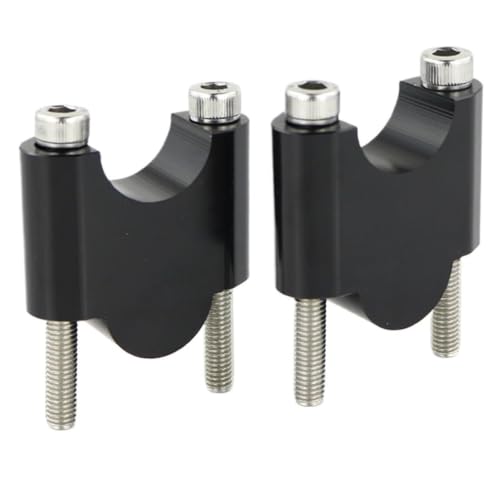 Élévateurs de guidon moto 28 mm en alu noir anodisé pour barre graisse