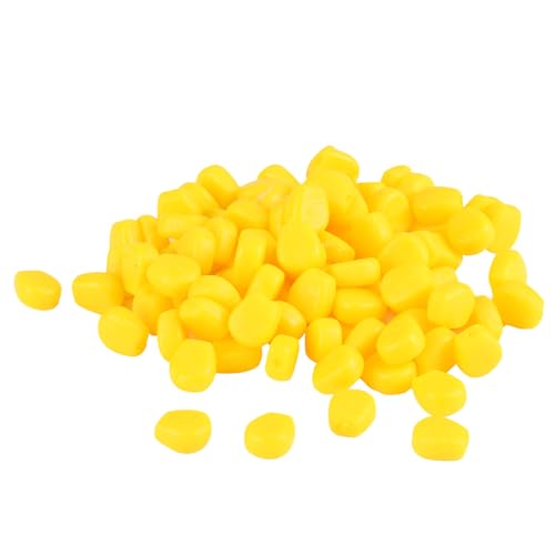100 Pcs Fake Corn Carp Fishing Bait, Soft Silicone Simulation Easy Floating Lure with Attractive Eye-Catching Color, Bait Equipment for Trout Catfish Carp Catfish in River Lake Reservoir (100 Pcs)