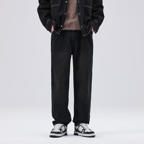 Jeans Pants Trousers Denim Spring and Autumn Washed Black Men's Classic Loose Casual2