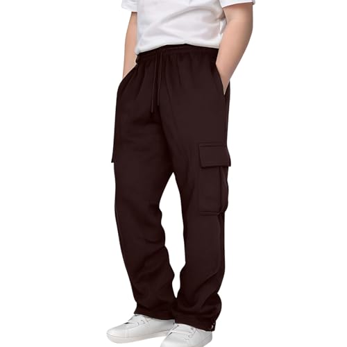 Boys Cargo Pants Active Joggers Oversized Sweatpants Drawstring Hiking Athletic Sports Trousers Baggy Pants Outdoor Joggers
