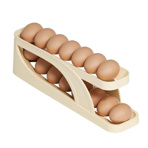 SiHmai Porte-Œufs pour Réfrigérateur, Distributeur D'œufs À Double Couche À Roulement Automatique, Organisateur D'œufs Peu Encombrant pour Réfrigérateur Comptoir De Cuisine,1pcs
