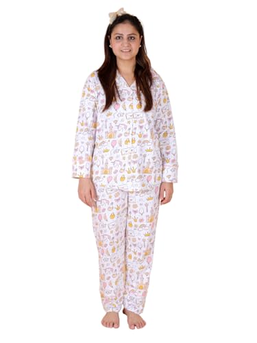 Image of The Mom Store Pajama Set for Women | Soft Cotton Breathable Nightwear for Comfortable Sleep | Stylish Elegant Sleep Suit & Lounge Wear for Womens | Everyday Nightsuit | Shirt Pyjama Set for Women