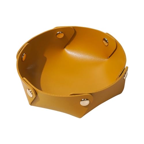 lesulety Plateaux à Bijoux Plateau Decoratif Plateau Rond Decoration Maison Petit Plateau Vide Poche Vide Poche Design Coupelle Decorative Vide Poche Homme,Jaune