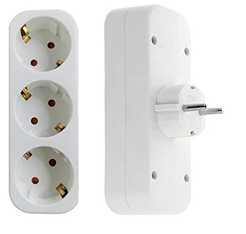Preisvergleich Produktbild Triple Socket Steckdosenadapter 3Löcher Steckdosen Steckdosenleiste DE Steckdosenadapter Weiß
