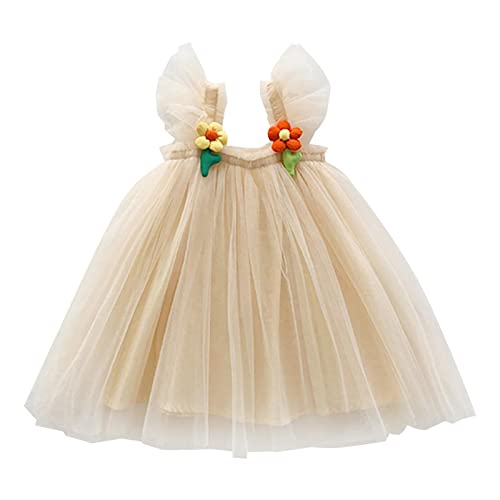 Sgaogew Dress Up Clothes For Little Girls Sleeveless Grapic Tulle Flower Suspenders Dress Dance Party Princess Dresses #TOP21