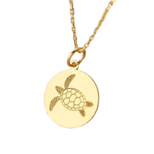 Collier pendentif tortue marine argent plaqué or chaîne 45cm