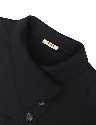 Timeson Black Tunic Tops For Leggings For Women,Long Tunics Sweaters Cowl Neck Dressy Christmas Sweatshirts Long Sleeve Thick Work Shirts Winter Blouse Loose Fit Casual Loose Swing Tops #TOP3