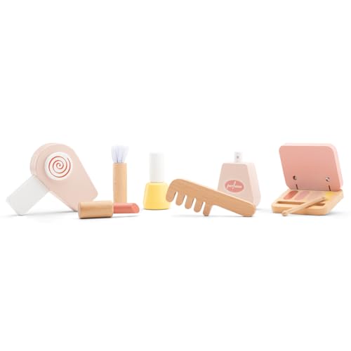 Woet® Coiffeuse en Bois avec Miroir et 7 Accessoires de beauté – vue 6