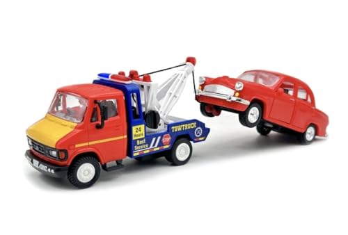 Image of PEEKOO Toys Toy Crane for Kids, TUF 07 Tow Truck Toy with Titable Boom and Pull & Retract Tow Hook, Pull Back Action - Multicolor