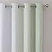 Estelar Textiler Sage Green and Greyish White Gradient Blackout Curtains for Bedroom, Thermal Insulated Ombre Blackout Drapes, Room Darkening Energy Saving Curtains for Living Room,52Wx84L,2 Panels