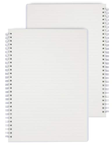 Miliko Transparent Hardcover A5 Ruled Wirebound/Spiral Notebook/Journal Set-2 Per Pack, 8.27 Inches x 5.67 Inches(Ruled)