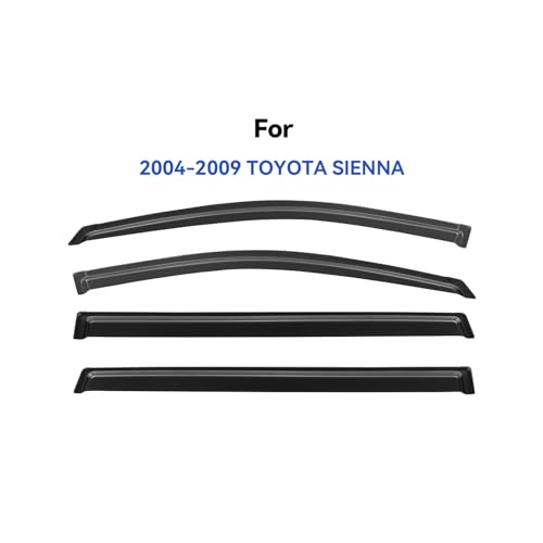 Image of Window Visors Rain Guards Shield for 2004-2010 Toyota Sienna, Out-Channel Window Vent Wind Deflectors Visors Shades for 04 05 06 07 08 09 10 Sienna