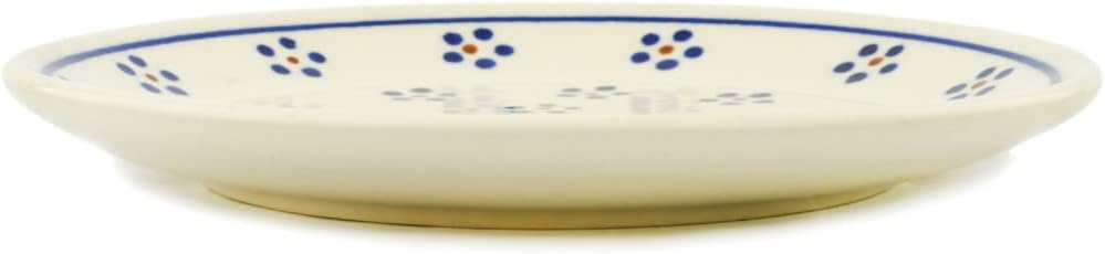 Polmedia Polish Pottery Dessert Plate - Daisy Dots Pattern Handmade in Boleslawiec Poland + Certificate of Authenticity