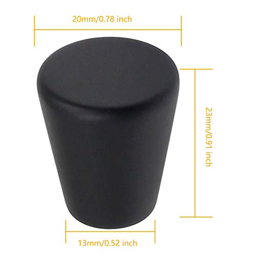 Yoohey 10Pcs Small Black Knobs 20Mm/0.78" Diameter Cabinet Knobs Flat Black Dresser Knobs Decorative Knobs For Cupboard, Cone Shape (Black) #TOP4