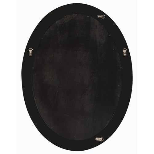 Image of Howard Elliott Collection George Oval Oil Rubbed Bronze Wall Mirror, Oval Bevelled Hanging Wood Framed Vanity Mirrors for Home Decor, Living Room, Bathroom, Bedroom, or Hallway, 25 x 33 Inch