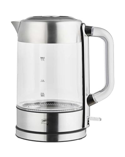 Partridge Electric Glass Kettle 1.7L Capacity LED Light 360 Rotary Base Glass Body 2200W Dry Boil Protection For Tea Coffe Water Boiling New Modern Premium Design