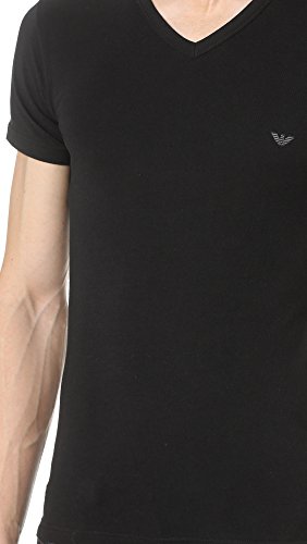 Emporio Armani Mens Stretch Cotton V-Neck T-Shirt Undershirts, Black, Large Us #TOP4
